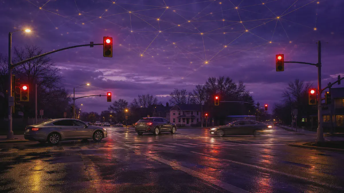 AI agent traffic light system failure Australia critical infrastructure hack illustration
