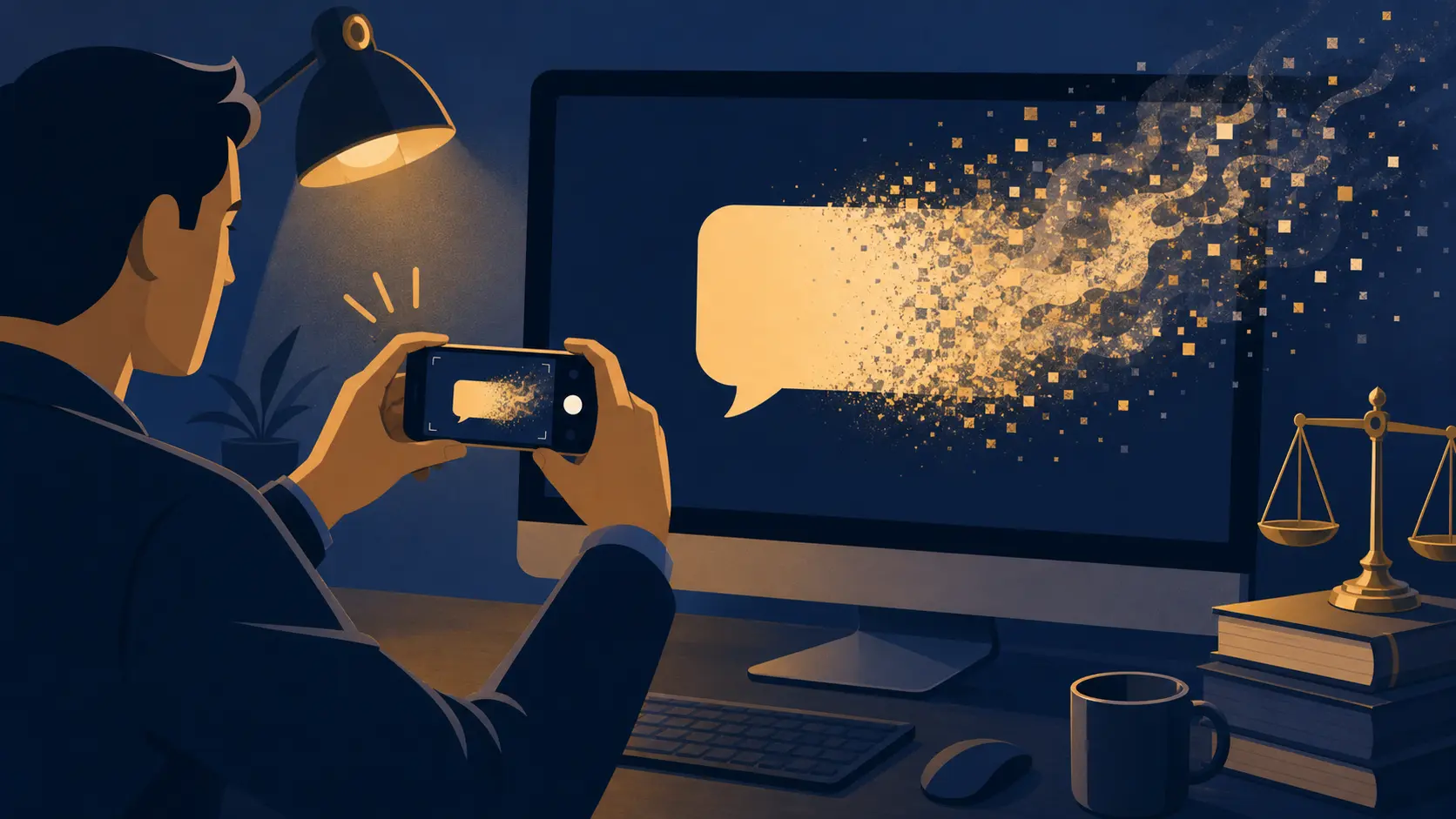 Illustration of urgent evidence preservation before a dynamic AI output disappears