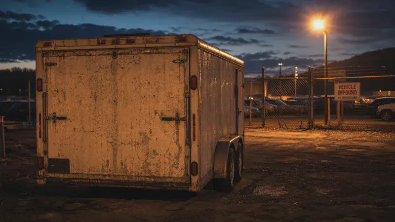 A stolen trailer impounded by police