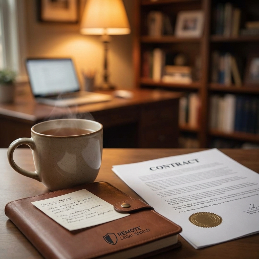 Safe remote working environment concept