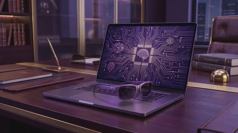 Laptop with code and AI interface elements representing Queensland technology law advice