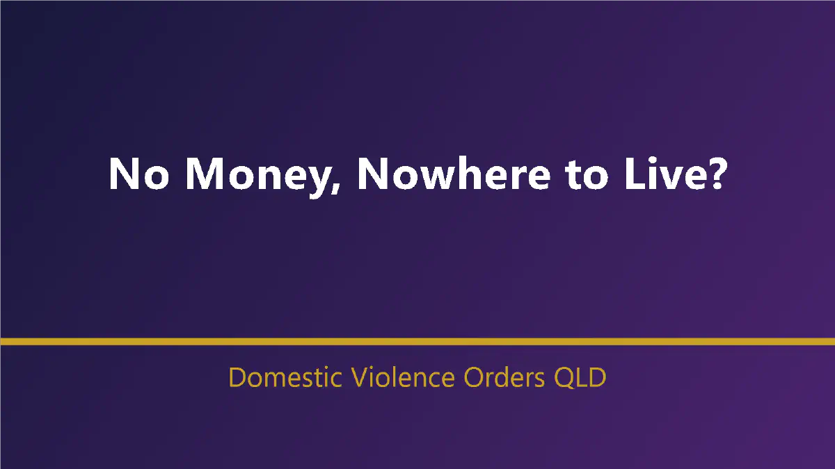 A person sitting in a calm, well-lit temporary accommodation room with a small packed bag, phone and empty wallet on a table, conveying practical next steps after domestic violence in Queensland